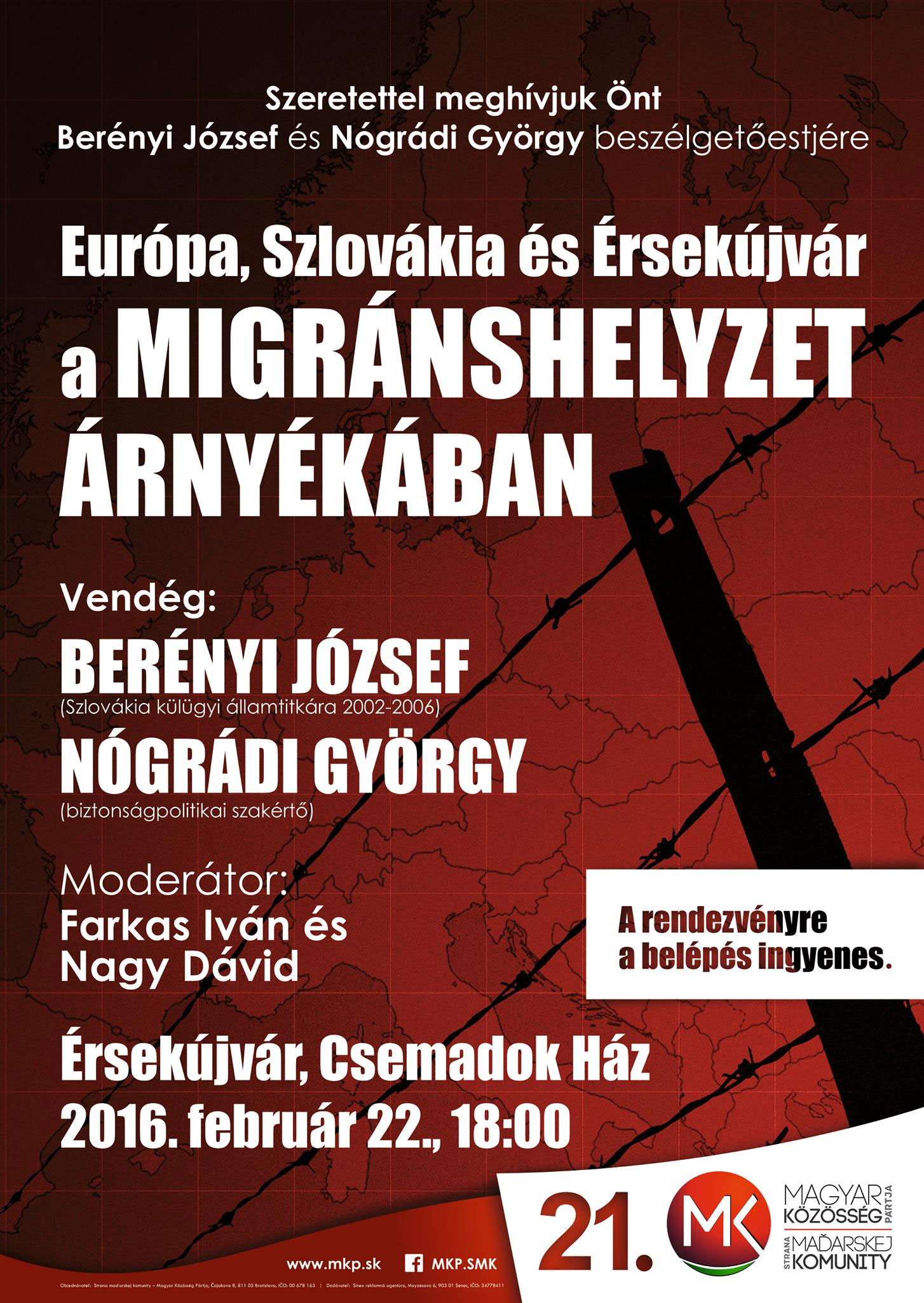 Európa, Szlovákia és Érsekújvár a migránshelyzet árnyékában