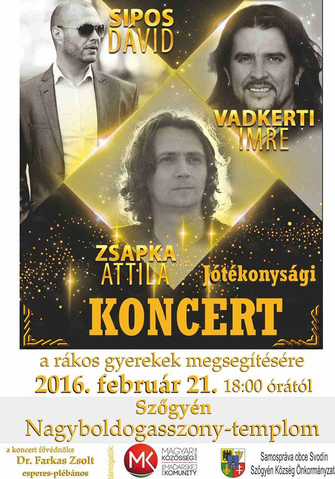 Jótékonysági koncert Szőgyénben