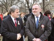 Március 15-én, a pozsonyi Petőfi-szobornál