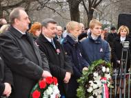 Március 15-én, a pozsonyi Petőfi-szobornál