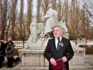 Március 15-én, a pozsonyi Petőfi-szobornál